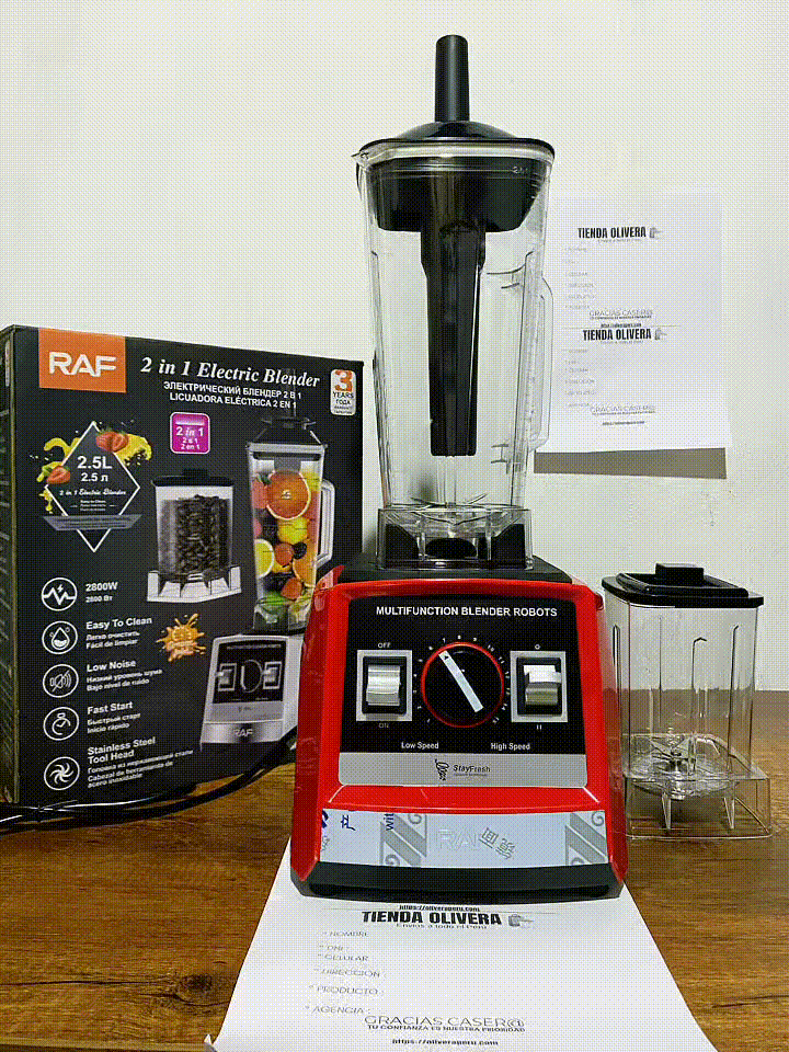 Licuadora MULTIFUNCIONAL MARCA RAF 2 en 1