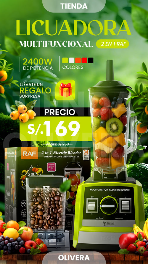Licuadora MULTIFUNCIONAL MARCA RAF 2 en 1